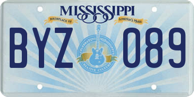 MS license plate BYZ089