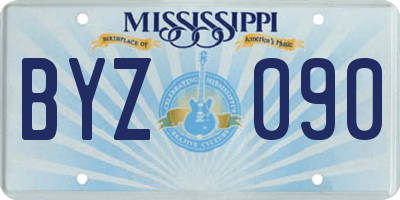 MS license plate BYZ090