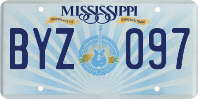 MS license plate BYZ097