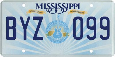 MS license plate BYZ099