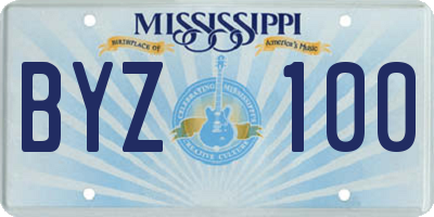 MS license plate BYZ100