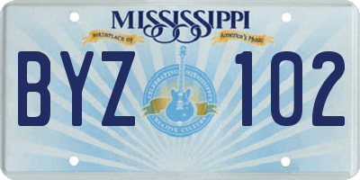 MS license plate BYZ102