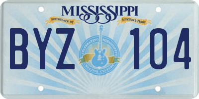 MS license plate BYZ104