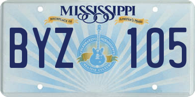 MS license plate BYZ105