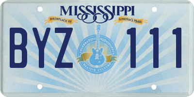 MS license plate BYZ111