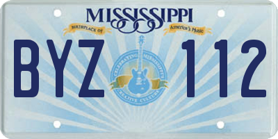 MS license plate BYZ112