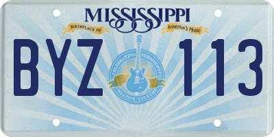 MS license plate BYZ113