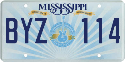 MS license plate BYZ114