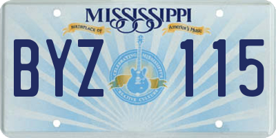 MS license plate BYZ115