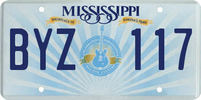MS license plate BYZ117