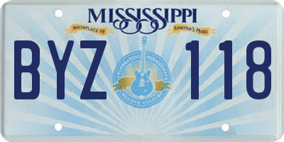 MS license plate BYZ118