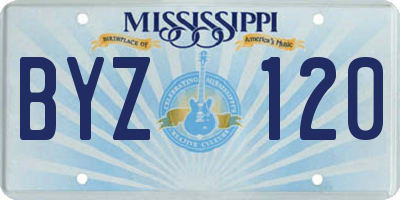 MS license plate BYZ120