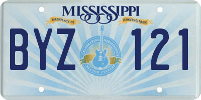 MS license plate BYZ121