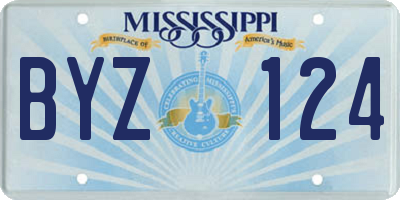 MS license plate BYZ124