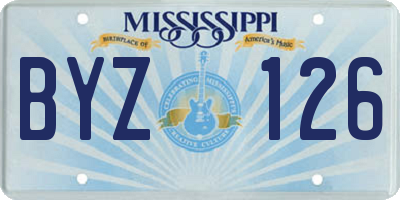 MS license plate BYZ126