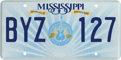 MS license plate BYZ127