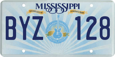 MS license plate BYZ128