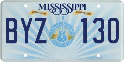 MS license plate BYZ130