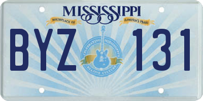 MS license plate BYZ131