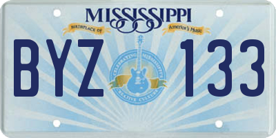 MS license plate BYZ133