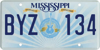 MS license plate BYZ134