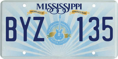 MS license plate BYZ135
