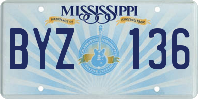 MS license plate BYZ136