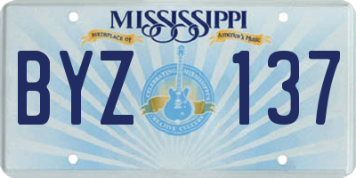 MS license plate BYZ137