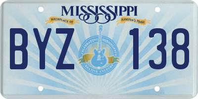 MS license plate BYZ138