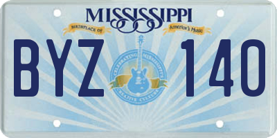 MS license plate BYZ140