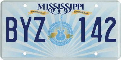 MS license plate BYZ142