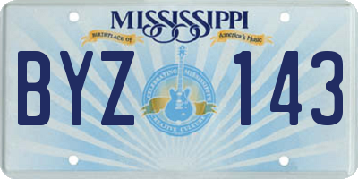 MS license plate BYZ143