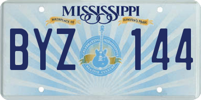 MS license plate BYZ144