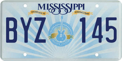 MS license plate BYZ145