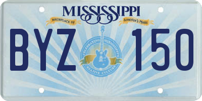 MS license plate BYZ150
