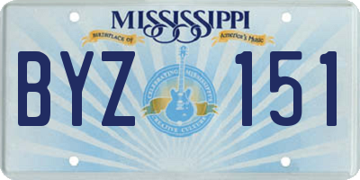 MS license plate BYZ151