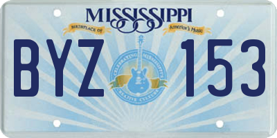 MS license plate BYZ153