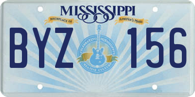 MS license plate BYZ156