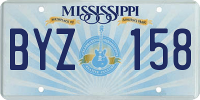 MS license plate BYZ158