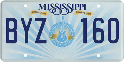 MS license plate BYZ160
