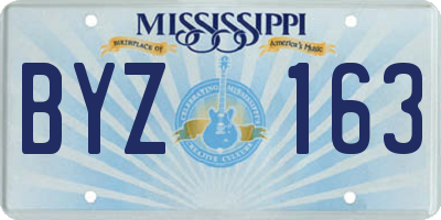 MS license plate BYZ163