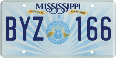 MS license plate BYZ166