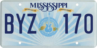 MS license plate BYZ170