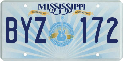 MS license plate BYZ172