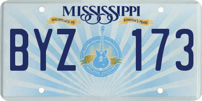 MS license plate BYZ173