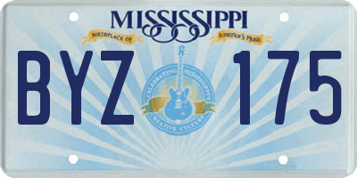 MS license plate BYZ175