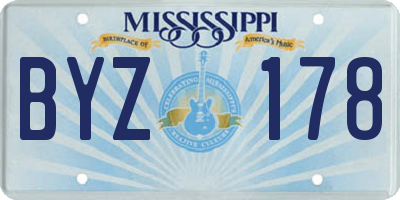 MS license plate BYZ178