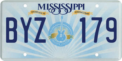 MS license plate BYZ179