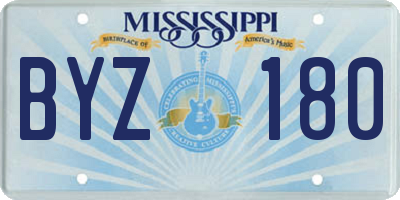 MS license plate BYZ180