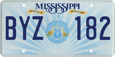 MS license plate BYZ182